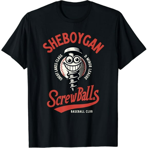 Sam Soft Sheboygan Screwballs Retro Minor League Baseball Team T-Shirt Full Size S-5Xl