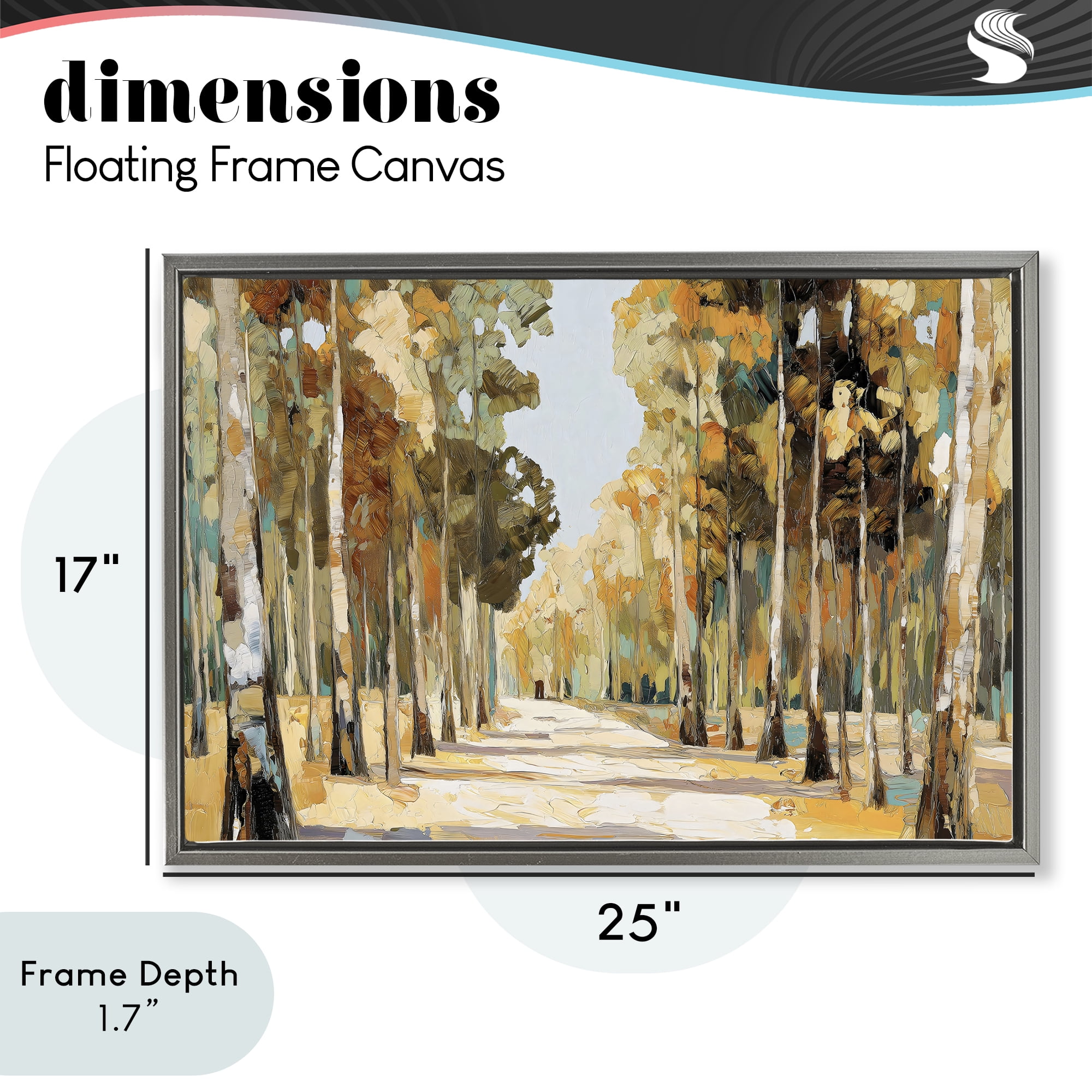 Stupell Industries Modern Impressionist Fall Forest Gray Framed Floater Canvas Wall Art, design by Gina Kelly