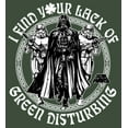 thumbnail image 2 of Junior's Star Wars St. Patrick's Day I Find Your Lack of Green Disturbing  Festival Muscle Graphic Tee Pine Green Heather Small, 2 of 4