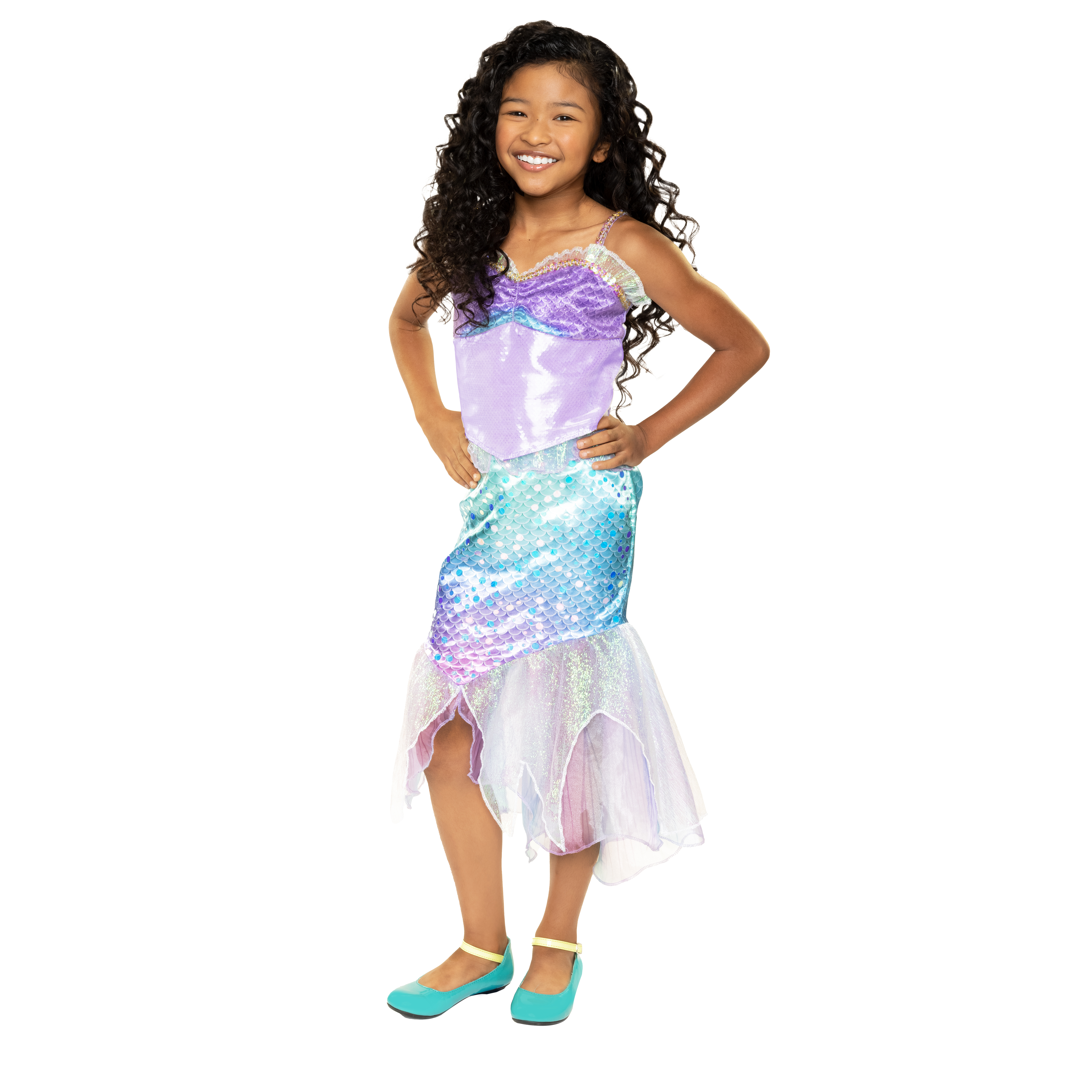 Disney Little Mermaid Ariel Two Piece Mermaid Deluxe Multicolored Fashion Dress Size 4 to 6 - image 3 of 8
