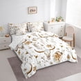 thumbnail image 3 of Homewish Rustic Bull Skull 7pcs Bedding Comforter Set,Country Floral Queen Bedding Sets,White Brown Queen Sheet Sets For Teens,Ultra Soft Home Decor Reversible, 3 of 8