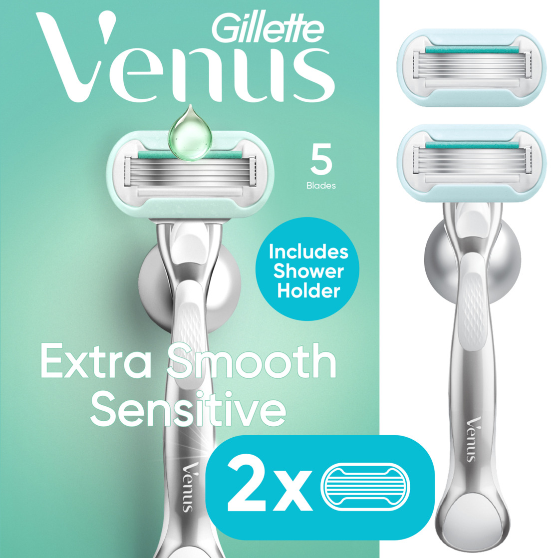 Venus Deluxe Smooth Sensitive Women's Razor with 2 Refills