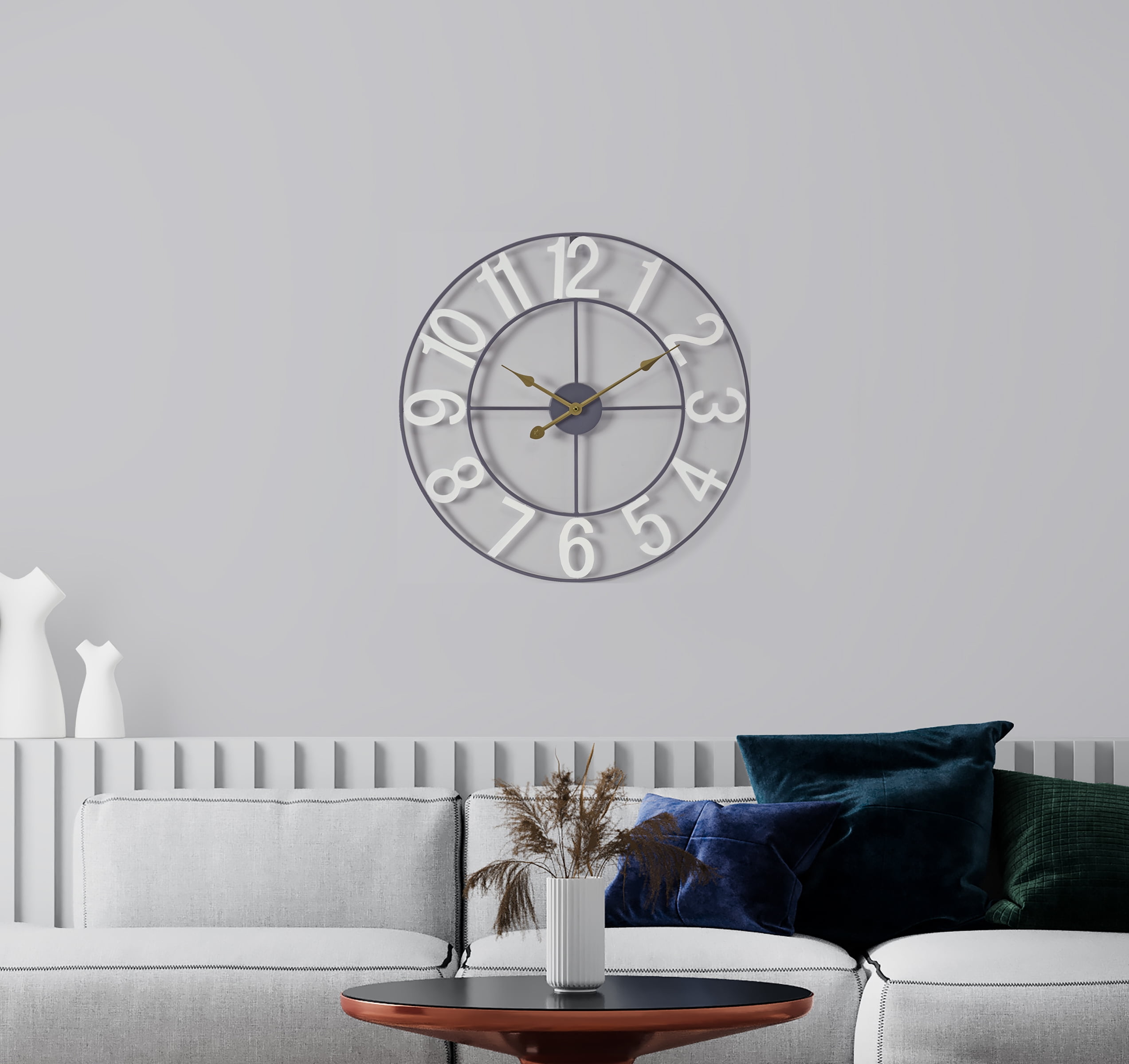 Sorbus 16" Large Wall Clock, White Analog Battery Operated for Living Room & Kitchen
