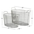 thumbnail image 3 of CosmoLiving by Cosmopolitan 21", 17"W Dark Gray Metal Storage Basket with Handles, 2-Pieces, 3 of 15