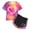1a-Hot Pink, variant on 3T 4T Girl Clothes Graphic Kids Girl Clothes Tie Dye Heart Print Short Sleeve Top and Shorts Toddler Girl Summer Outfits Short Set