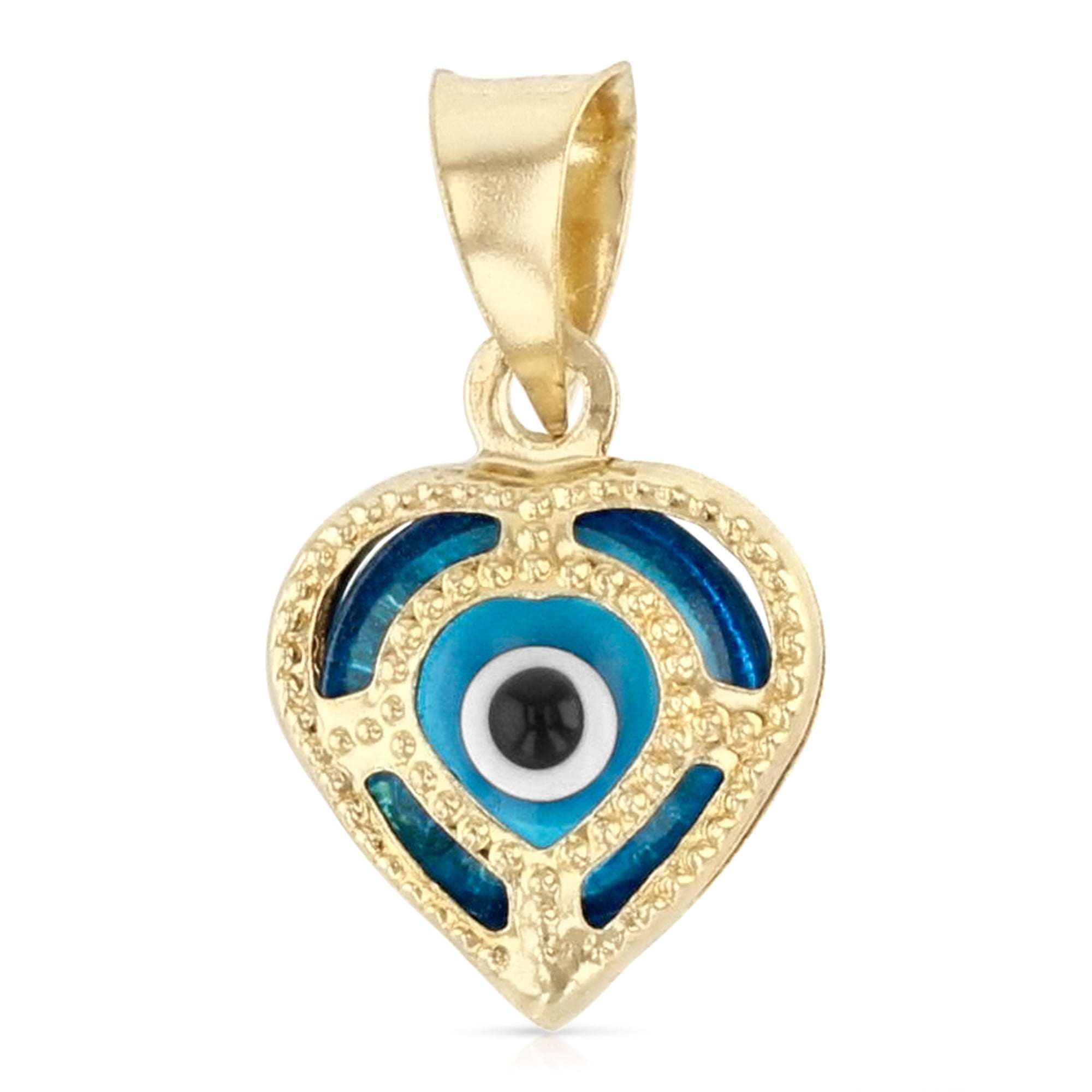 Ioka-14K Yellow Gold Evil Eye Heart 