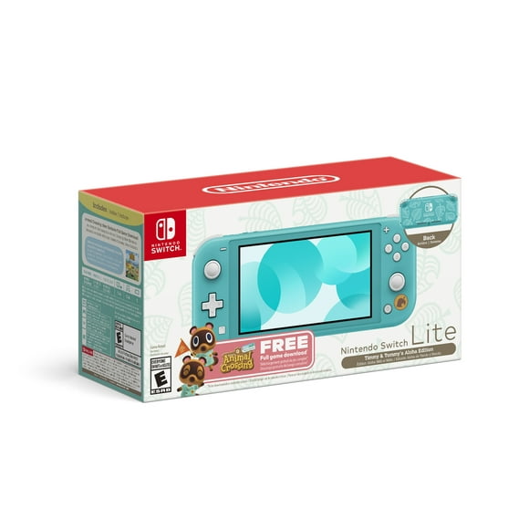 Nintendo Switch Lite (Timmy & Tommys Aloha Edition) Animal Crossing: New Horizons Bundle (Full Game Download Included)