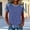 Blue, variant on Vivianyn HD Women's Waffle Knit T Shirt, Denim Trim Raglan Sleeve Casual Top,Pink,Size S-XXXL