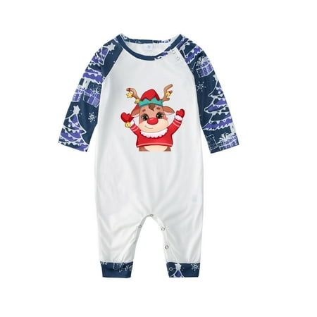 

AnuirheiH Xmas Pjs for Family Casual Christmas Print Pjs Set Sleepwear Long Sleeve Shirt Pajamas Parent-child Pjs Suit Baby On Sale