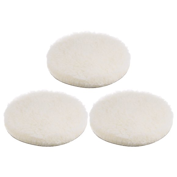 Unique Bargains 3Pack Wool Buffing Pads 7 inch Polishing Pad Car Auto Buffing Pads Wool Polishing Buffing Pad Hook and Loop