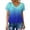 Blue, variant on Women's Casual Summer Printing T Shirts Short Sleeve V Neck Breathable Comfortable Tops Loose Bubble Edge Workout Blouses Orange M