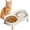 Ivory White, variant on Elevated Pet Feeder with Wooden Stand,2 Removable Stainless Steel Bowls,Spill Proof Raised Bowl for Cats & Small Dogs,1 Set