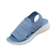 thumbnail image 2 of BADHUB Women's Wedge Sandals Breathable Mesh Knit Open Toe Sandals Lightweight Comfortable Summer Casual Walking Shoes Sky Blue 40, 2 of 6