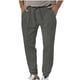 thumbnail image 2 of Pantalones largos de moda para hombre, con bolsillos laterales, cintura elástica, cintura alta, pierna ajustada, pantalones deportivos de poliéster para hombre., 2 of 8