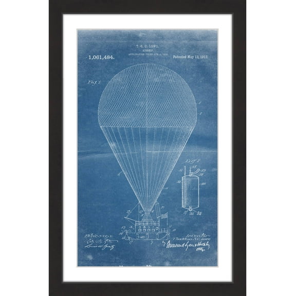 "Airship 1913 Blueprint" Framed Painting Print