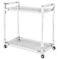 thumbnail image 1 of Home Gear Azure 32" Acrylic and Stainless Steel Metal Bar Cart in Silver, 1 of 5