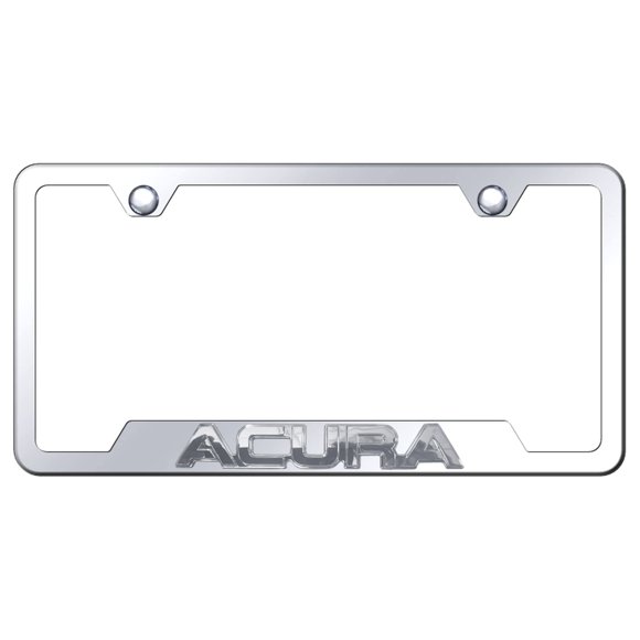 Acura 3D License Plate Frame - Chrome on Chrome - Notched Frame