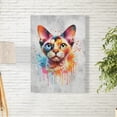 thumbnail image 2 of Watercolor Drip Devon Rex Pop Art Colorful Portrait Artwork Vertical Matte Canvas Poster Cat Lover Kitten Owner Gifts Wall Art Home Decor - 01009, 2 of 5