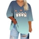 thumbnail image 2 of Heisall Womens T-shirts Halloween Print V-Neck 3/4 Sleeve Loose Plus Size Casual Fashion Daily Wear Tops, 2 of 4