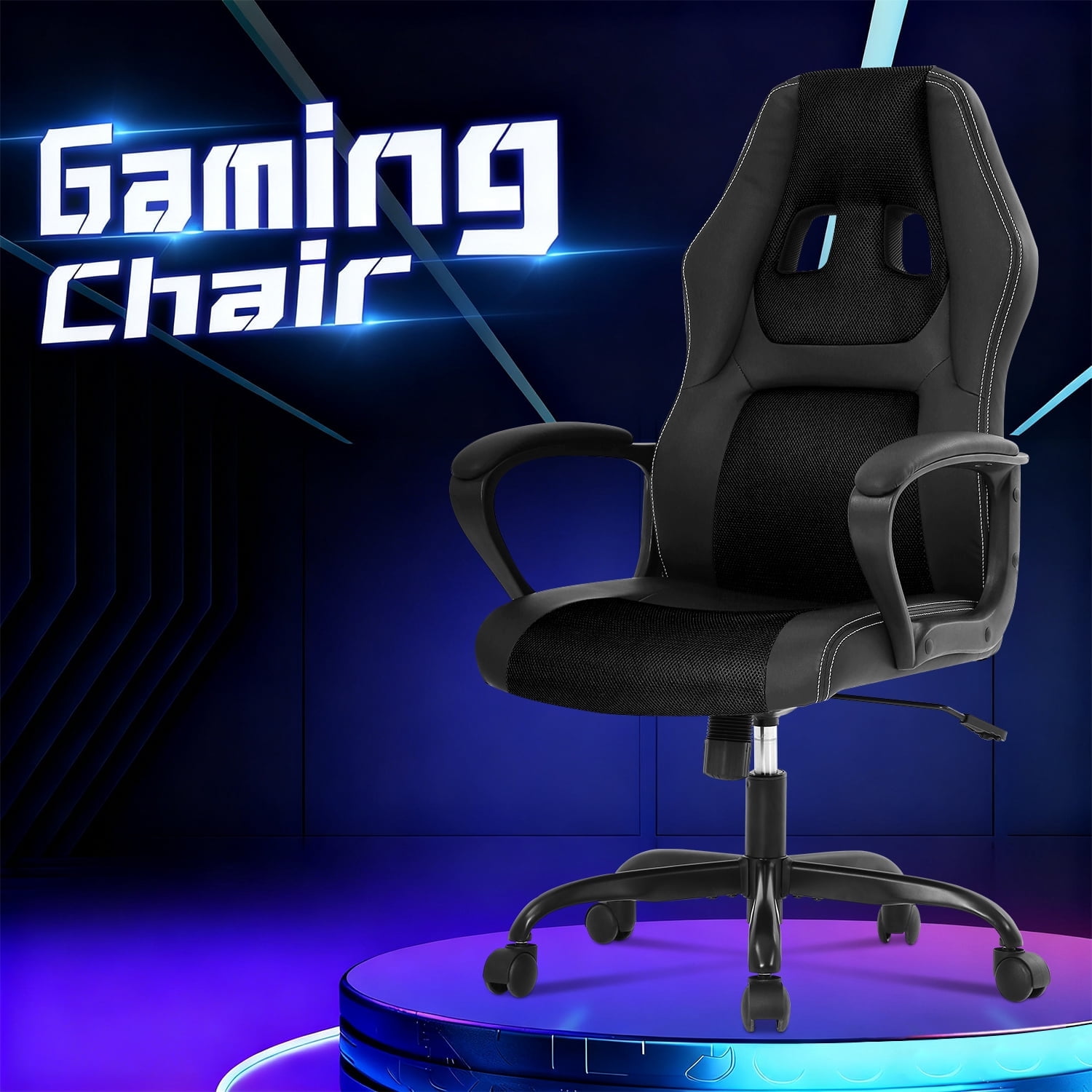 PC Gaming Chair Ergonomic Office Chair 250LBS Desk Chair with Lumbar Support Arms Headrest Executive Computer Chair for Adults, Black