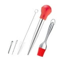 thumbnail image 1 of Vaidha Stainless Steel Seasoning Barbecue Tool Pump With Cleaning Brush, 1 of 1