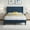 Navy Blue, variant on LYYHTY Full Size Bed Frame, Upholstered Platform Bed with Wing Edge Headboard, Square Tufted Fabric/Mattress Foundation/Wooden Slats Support/No Box Spring Needed/Easy Assembly/Navy Blue