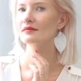 thumbnail image 5 of Humble Chic Big Filigree Leaf Earrings - Lightweight Oversized Drop Dangles, Silver, 5 of 10