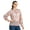 Pink, variant on Moomaya Fashionable V Neck/Tie Up Neck Top - Long Sleeves, Regular Fit