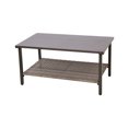 EAGLE PEAK Outdoor Rectangular Wicker Coffee Table with Metal Top and