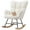 Beige, variant on GIANNA Rocking Chair, with Wing Backrest Wide Armrest, Comfortable Nursery Bedroom Furniture, Green