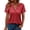 Red, variant on Women’s V-Neck T-Shirt Summer Loose Short Sleeve Tops Fashion Casual Versatile Basic Tee,Red,XL