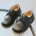 thumbnail image 2 of Dakaela 3T 4T 5T Toddler Boys Girls Dress Shoes Little Kid School Uniform Oxfords Leather Lace up Loafer Flats for Wedding Party Black Size 5.5, 2 of 8