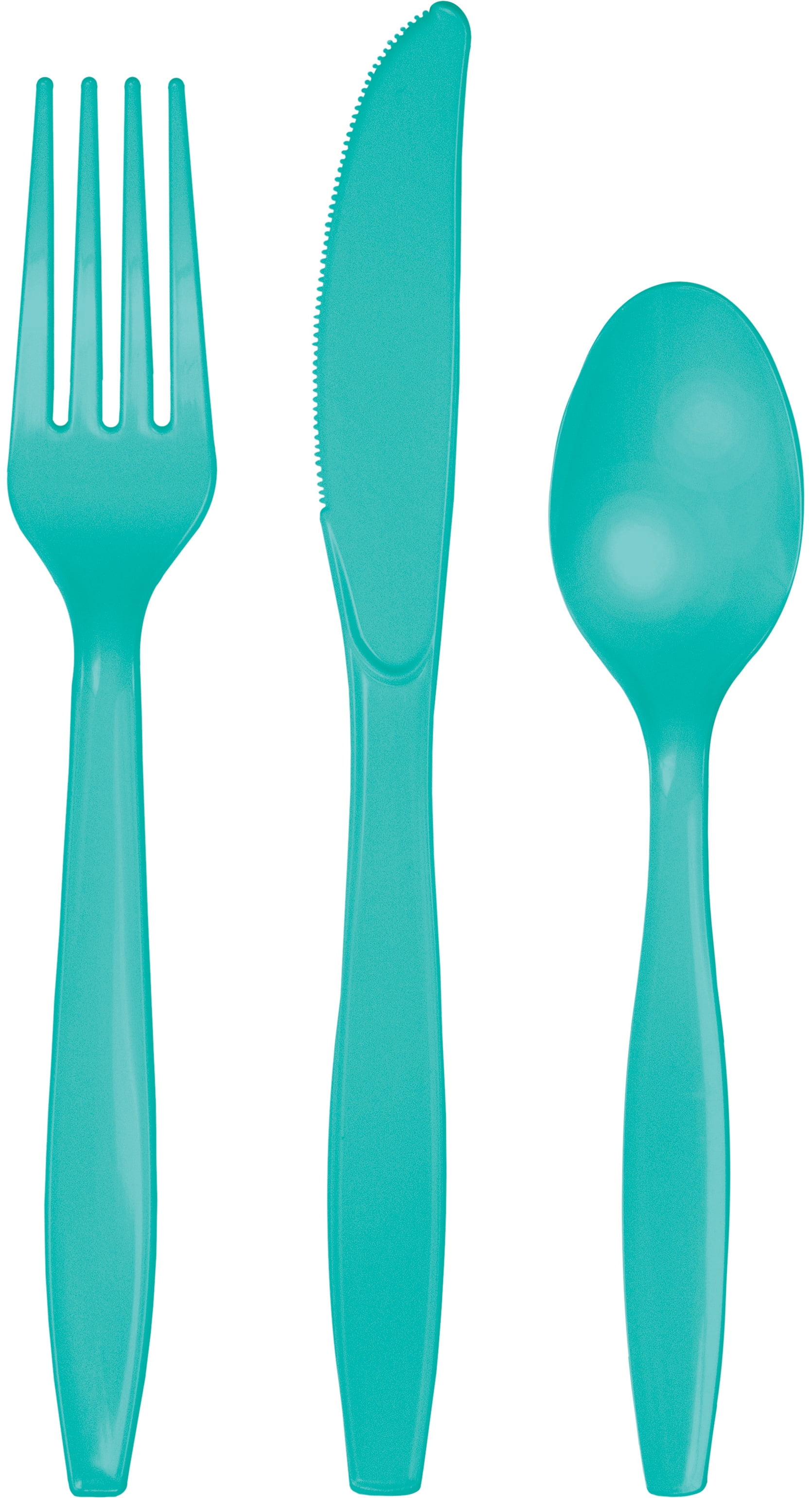Teal Lagoon Plastic Cutlery Set 24 Pack