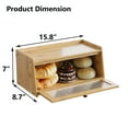 thumbnail image 7 of Wilk Wooden Bread Box for Kitchen Counter-Large Capacity Bread Storage Container Bread Holder, 7 of 7