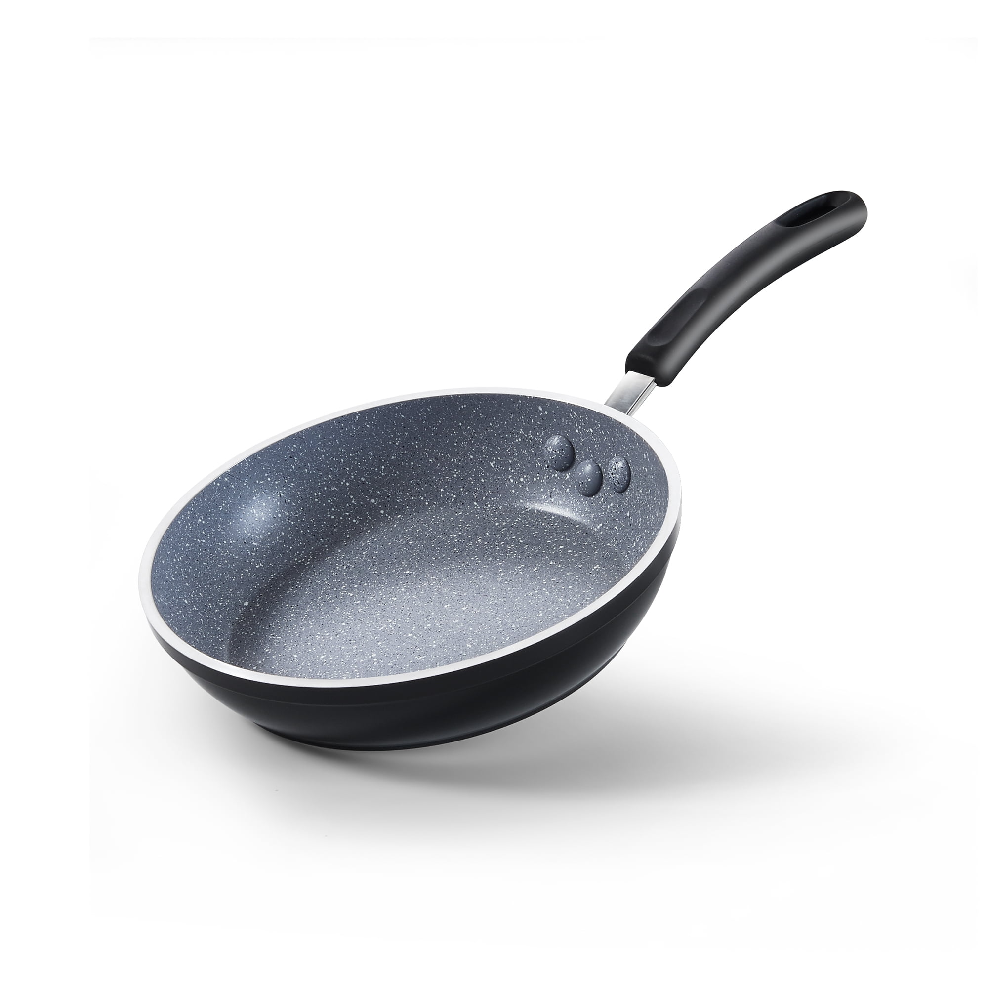 Cook N Home Professional 8/10/12 Inch Heavy Nonstick Frying Pan Set, Skillets with Non-Stick Coating, Induction, Compatible with All Cooktops, 3-Piece, Black/Marble