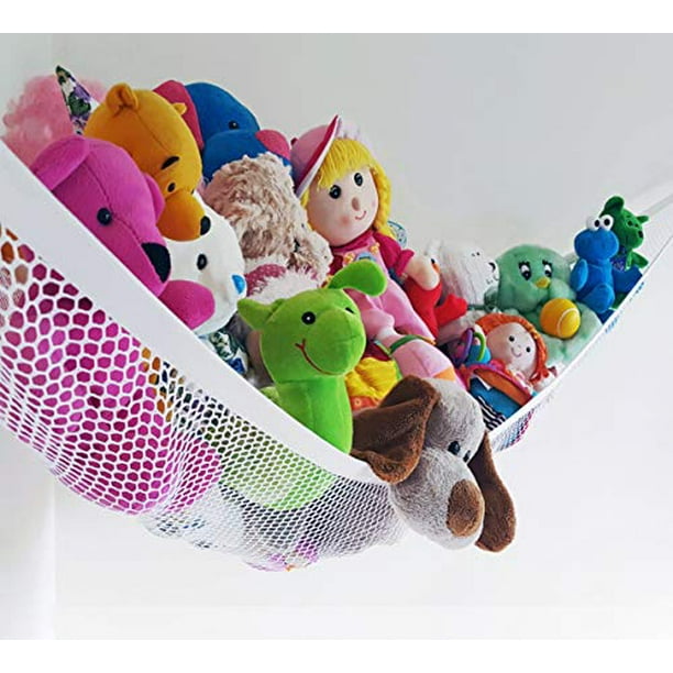 Viva Toy Hammock Large Corner Stuffed Animal Organizer Strong White
