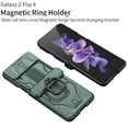 thumbnail image 4 of Case for Samsung Galaxy Z Flip4 with Rotated Ring Holder Bracket Slide Lens Camera Cover, Rugged Heavy Duty Magnetic Hinge Protection Shockproof Case for Samsung Galaxy Z Flip4,Black, 4 of 8