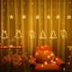 thumbnail image 2 of Cortina de luz con - Guirnaldas de luces con estrellas y motivos navideños - Iluminación navideña interior/exterior - Enchufe europeo - Impermeable - Decoración navideña Adepaton LKX-1967, 2 of 8