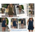 thumbnail image 5 of PRETTYGARDEN Women Summer 2 Piece Outfits V Neck Sleeveless Button Down Vest Shorts Sets Business Work Matching Set, 5 of 8