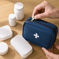 thumbnail image 5 of First Aid Kit, Travel First Aid Kit, First Aid Pouch, Travel Bag, 8X6X3 Inch Medium Size Navy Blue, Durable Zippered Portable Storage Case for Outdoor Camping Hiking Road Trip, 5 of 7