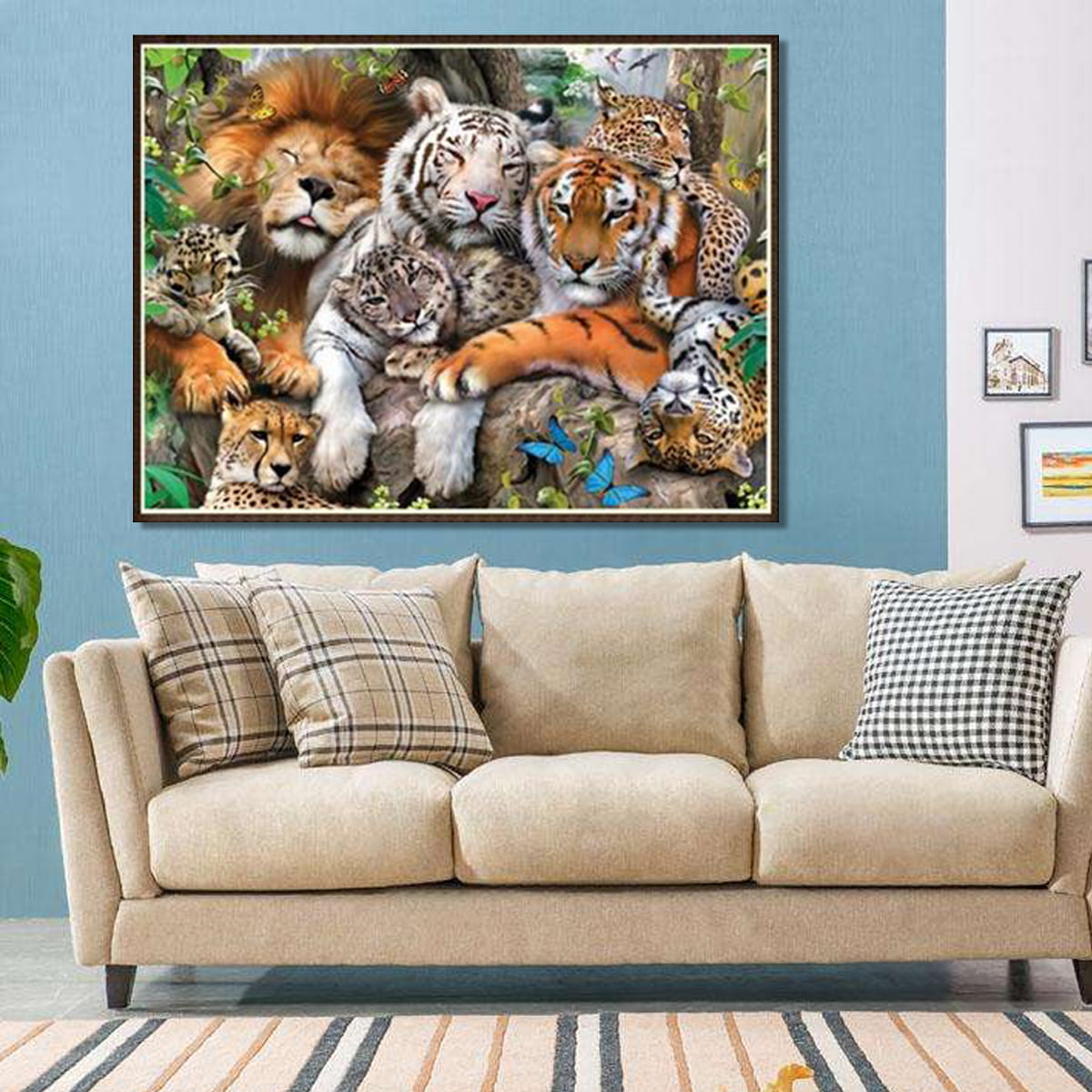 Home decoration Art 5D DIY Full Drill Diamond Painting Cat &Tiger Cross Stitch 