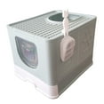 thumbnail image 1 of Hooded Cat Litter Box Fully Enclosed Cat Toilet with Door Durable Reusable Easy Blue, 1 of 9