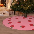 thumbnail image 6 of Lsque Strawberries Print Christmas Tree Skirt, Tree Skirt with Ties or Velcro, Perfect for Holiday Decorations, Halloween, and New Year-48", 6 of 7