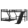 thumbnail image 6 of L-Shaped Twin over Full Bunk Bed with Twin Size Loft Bed,Metal Triple Bunk Bed with Slide and USB Ports, Space-saving and Noise-free Design, Black, 6 of 13
