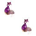 thumbnail image 1 of Guardoinrt Mignonne Broche Émaillée en Strass Bijoux pour Garçons Femmes Violet 52x35mm 2Set, 1 of 6
