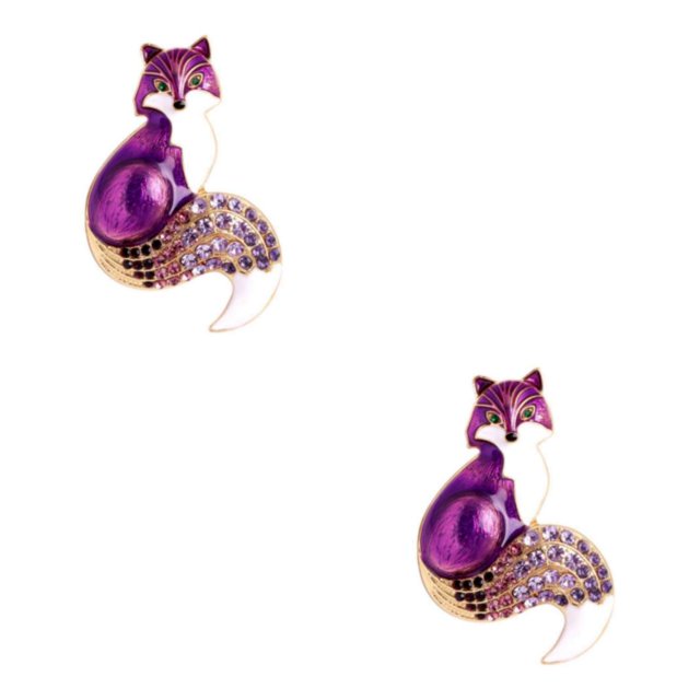 Guardoinrt Mignonne Broche Émaillée en Strass Bijoux pour Garçons Femmes Violet 52x35mm 2Set