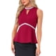 thumbnail image 4 of INSPIRAR CHIC Blusas sin mangas de cuello halter con cuentas y abertura en forma de llave, peplum, color burdeos, 4 of 5