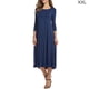 thumbnail image 3 of Qarigey Vestido de mujer Cuello Otoño Vestido de mujer Traje de cuello Media manga Vestido de columpio grande Vestidos Azul oscuro XXL, 3 of 6