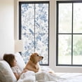 thumbnail image 3 of White Blue Spring Floral Window Privacy Film, Summer Birds Botanical Static Cling UV Sun Blocking Tint Film Heat Control Windows Films for Bedroom Bathroom, Window Stickers 23.6"x59", 3 of 8