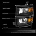 thumbnail image 2 of DNA Motoring For 14-15 Chevy Silverado 1500 OE Style Black Amber Corner Headlight Pair Replacement, 2 of 8